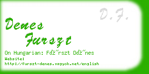 denes furszt business card